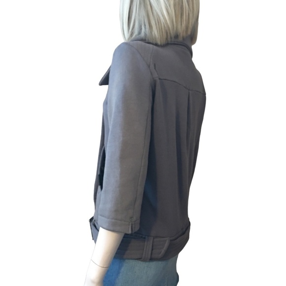 ARITZIA Community Asymmetrical Button Down Buckled Moto Bomber Jacket Mauve - Picture 6 of 16